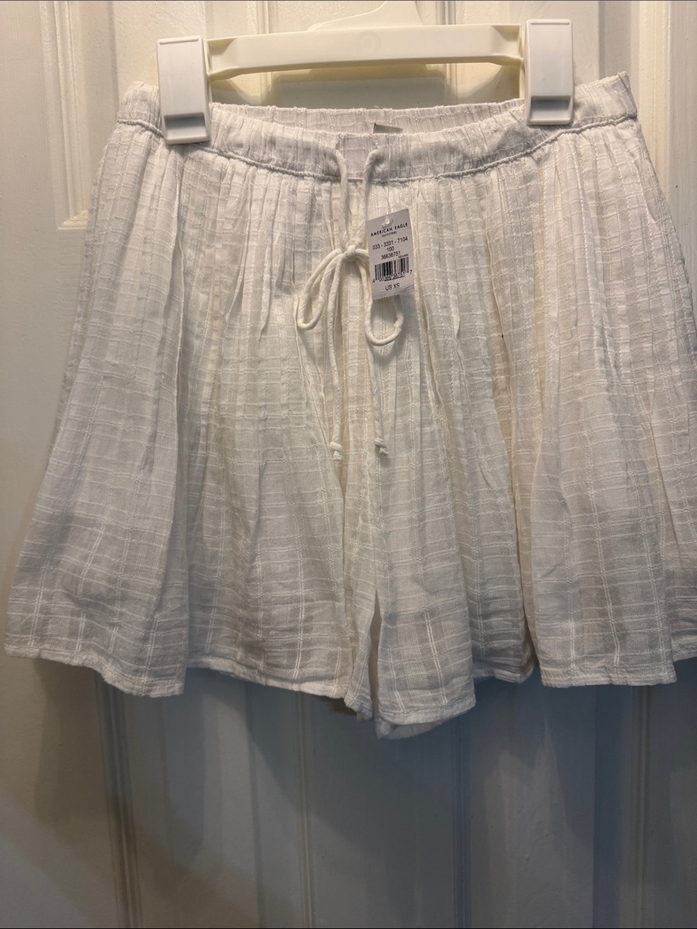 American Eagle Outfitters White Gauze Drawstring Skort Shorts